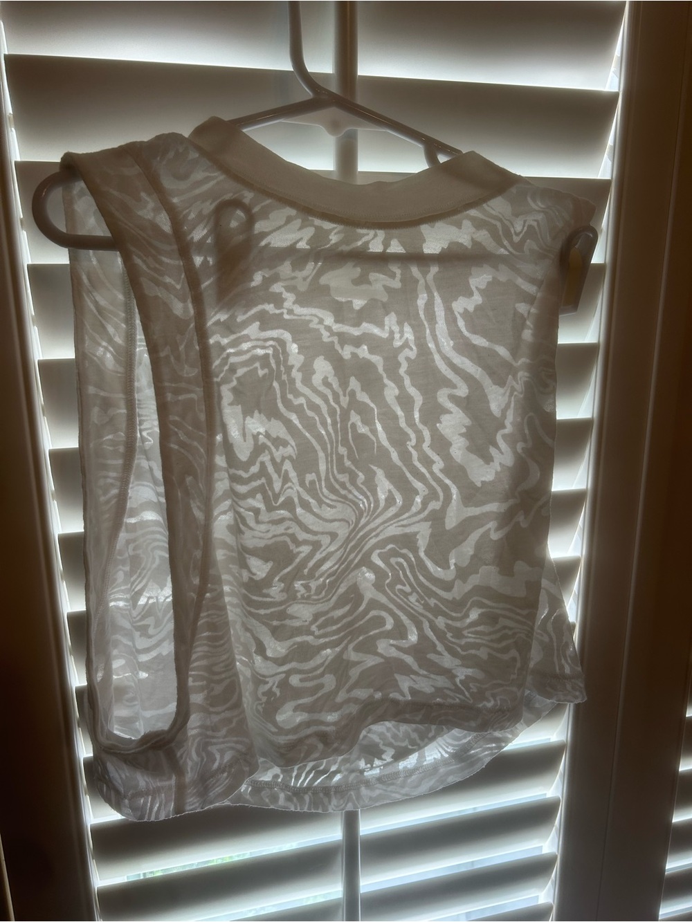 Lululemon Sheer Zebra Print Sleeveless Top - White